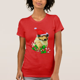 Collie Puppy Christmas Merry T-Shirt