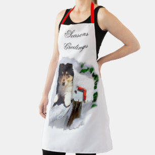 Collie Puppy Christmas Schürze