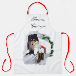 Collie Puppy Christmas Schürze