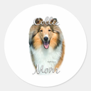 Collie (rau) Mama 2 Runder Aufkleber