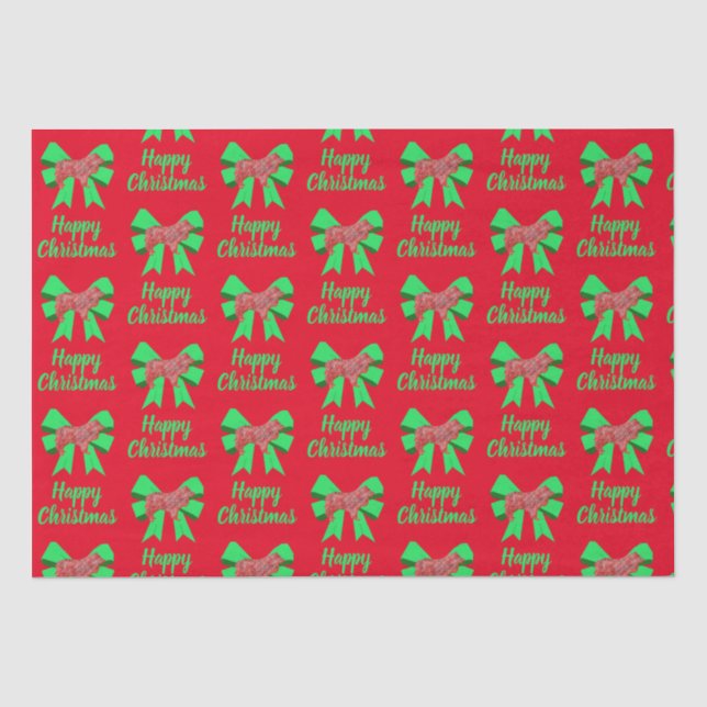 Collie Rough Christmas Dog & Bow Red Seidenpapier (Vorderseite)