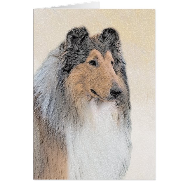 Collie (Rough) Malerei - Niedliche Original Hunde  (Vorne)