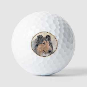 Collie (Rough) Malerei - Niedliche Original Hunde  Golfball