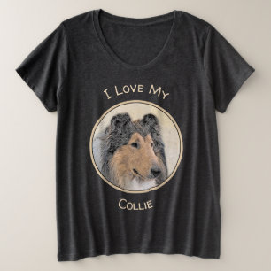 Collie (Rough) Malerei - Niedliche Original Hunde  Große Größe T-Shirt