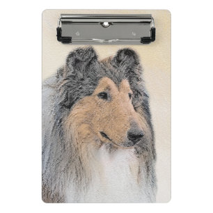 Collie (Rough) Malerei - Niedliche Original Hunde  Mini Klemmbrett