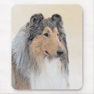 Collie (Rough) Malerei - Niedliche Original Hunde  Mousepad