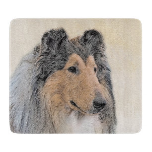 Collie (Rough) Malerei - Niedliche Original Hunde Schneidebrett