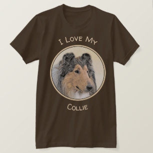 Collie (Rough) Malerei - Niedliche Original Hundek T-Shirt