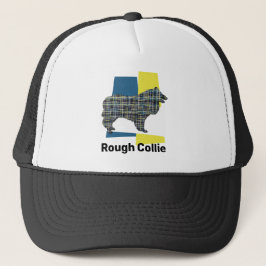 Collie Rough Niedlich Hund Silhouette Tricolor Gri Truckerkappe