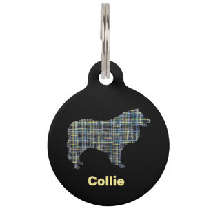 Collie Rough Yellow and Black Grill Line Pet Tag Haustiermarke