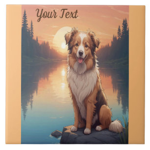 Collie Shepherd am See Fliese