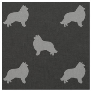 Collie-Silhouette-Muster Stoff