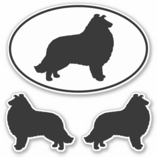 Collie Silhouetten Hunde Rasse Vinyl Sticker Set