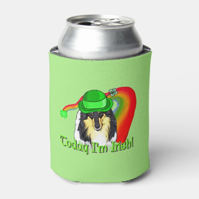 Collie St Patricks Day Dosenkühler (Kanne Vorderseite)