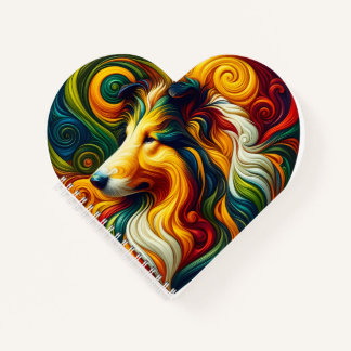 Collie Swirl Spiral Notebook Notizbuch