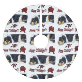 Collie Tri Color Christmas Polyester Weihnachtsbaumdecke