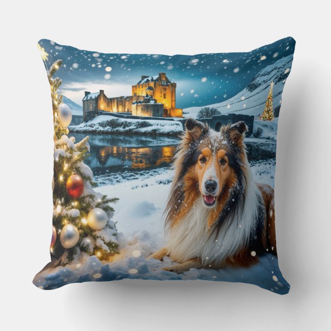 Collie Urlaub  Kissen (Vorderseite)