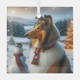 Collie Urlaub Ornament Aus Glas