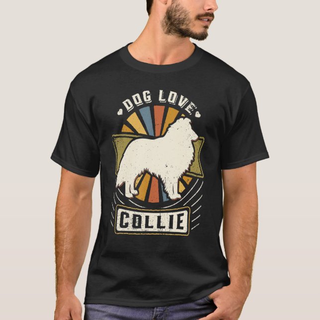 Collie Vintage Classic Retro Dog T-Shirt (Vorderseite)
