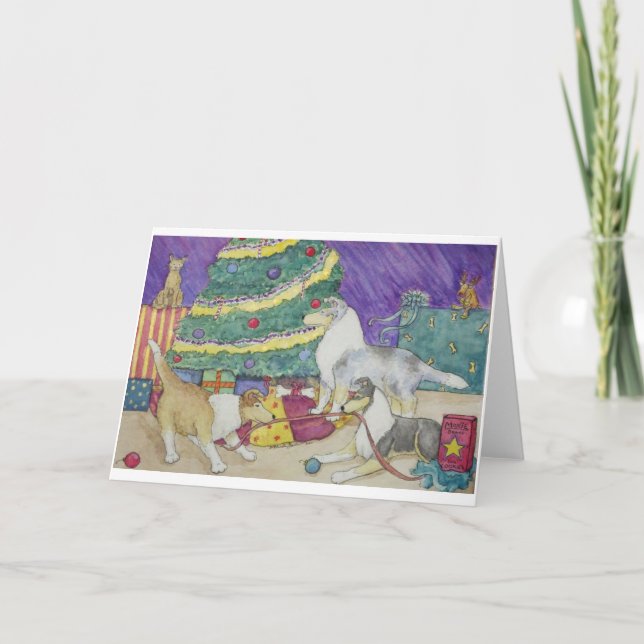 Collie-Weihnachten Feiertagskarte (Vorderseite)