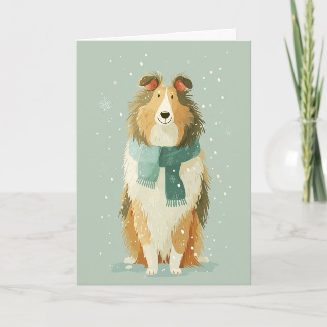 Collie-Weihnachtsgruß Karte (Vorderseite)