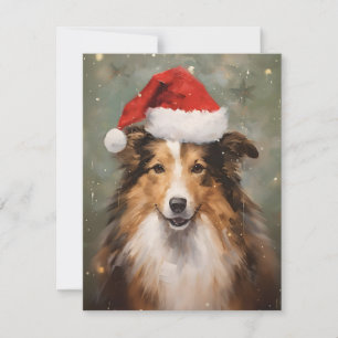 Collie Weihnachtsmalerei Feiertagskarte