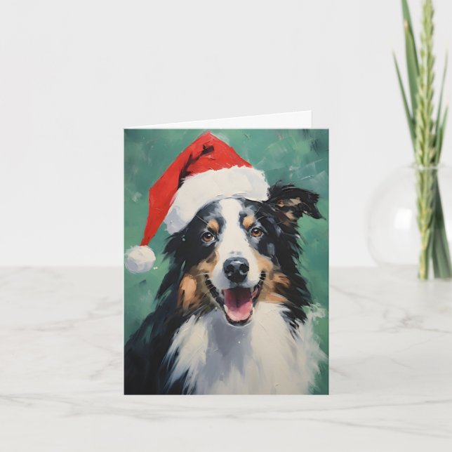 Collie Weihnachtsmalerei Karte (Vorderseite)