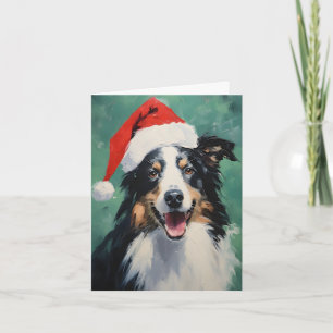 Collie Weihnachtsmalerei Karte