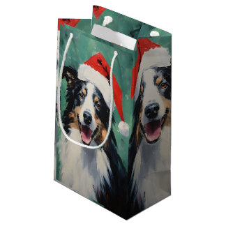 Collie Weihnachtsmalerei Kleine Geschenktüte
