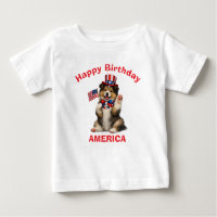 Collie-Welpe (2j) Patriotisches Kinder-T-Shirt