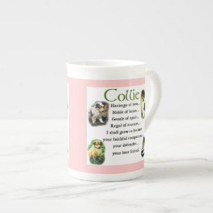 Collie-Welpe Erbe der Liebe Prozellantasse