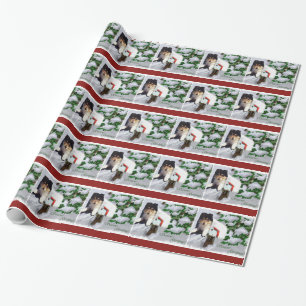 Collie-Welpen-Weihnachtsbriefkasten Geschenkpapier