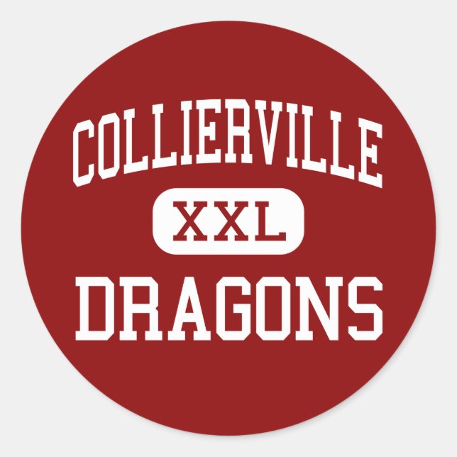 Collierville - Dragons - Middle - Collierville Runder Aufkleber (Vorderseite)
