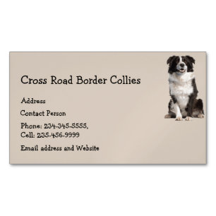 Colliese an der Grenze Hundefutter-Logo Magnetische Visitenkarte