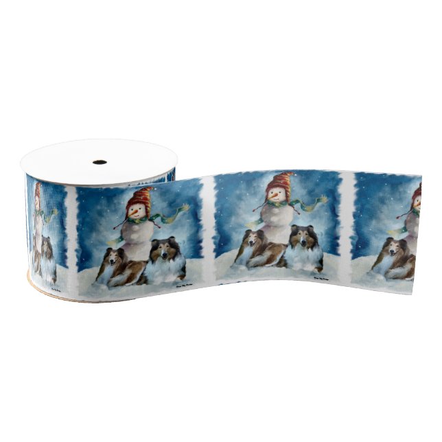 Colliese und Snowman Weihnachten Ripsband (Spule)