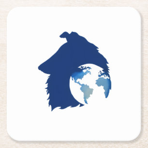 ColliesWithoutBorder-Logo Rechteckiger Pappuntersetzer