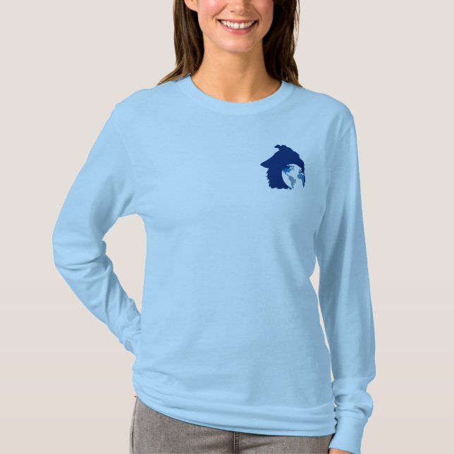 ColliesWithoutBorders-Logo auf Langarmshirt T-Shirt (Vorderseite)