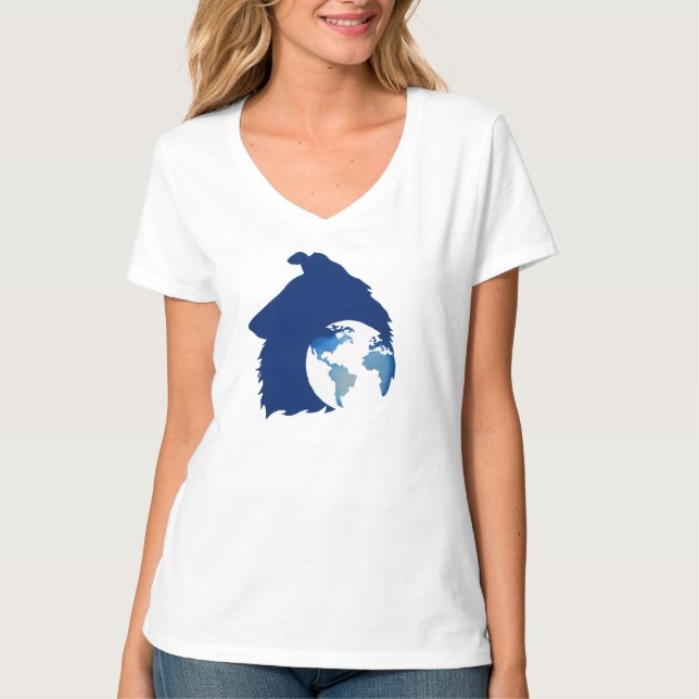 ColliesWithoutBorders Logo on a vneck tshirt (Vorderseite)