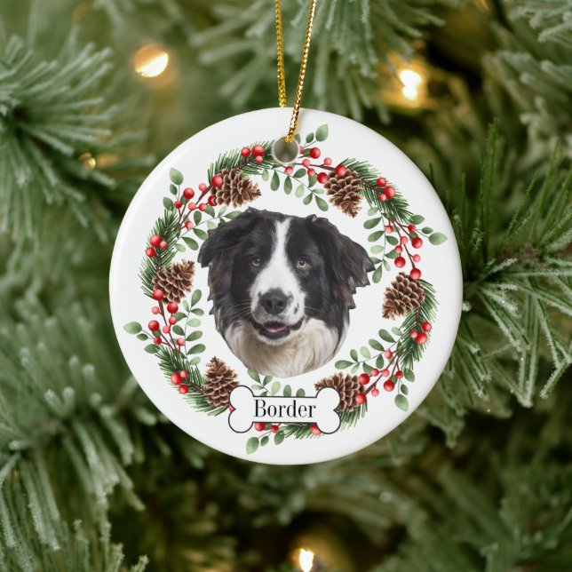 Collihund Keramik Ornament (Baum)