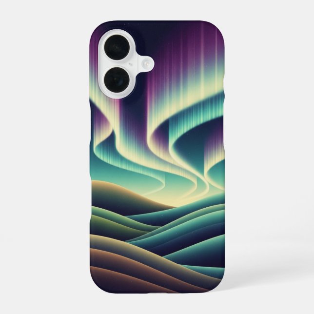 Collines Aurora Retro iPhone 16 Hülle (Rückseite)