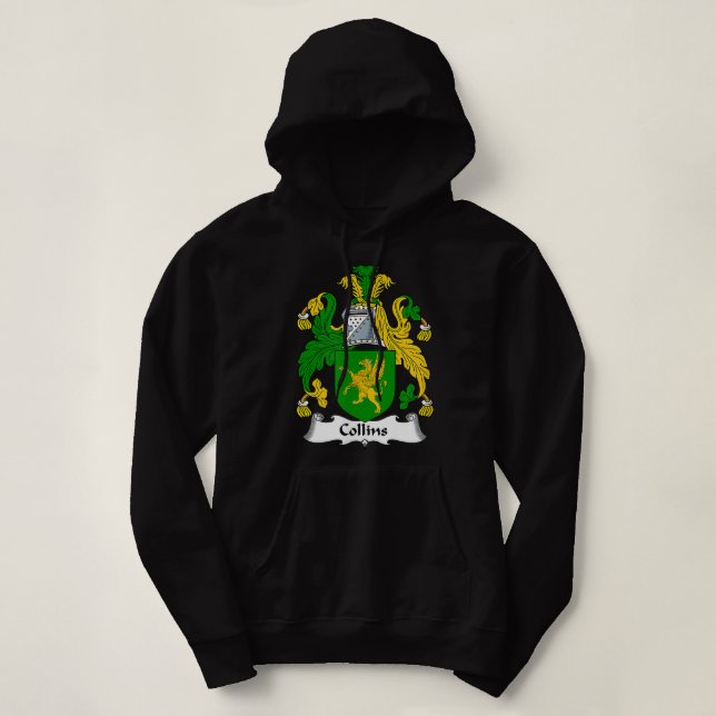 Collins Coat of Arms Familienwappen Hoodie (Design vorne)