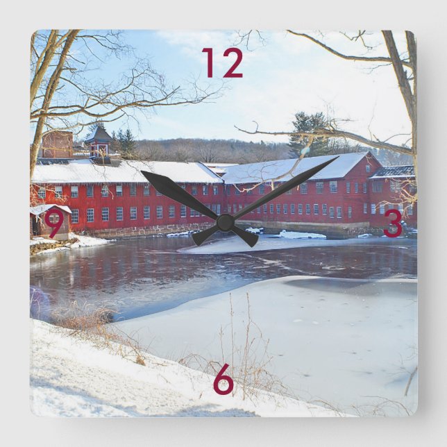 Collins Company Wall Clock Quadratische Wanduhr (Vorderseite)