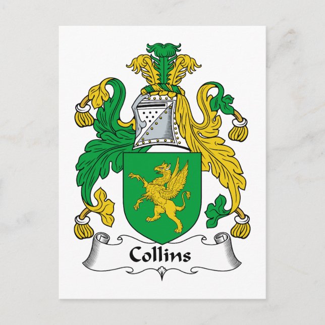 Collins Familienwappen Postkarte (Vorderseite)