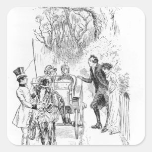 Collins und Charlotte waren stehend Quadratischer Aufkleber