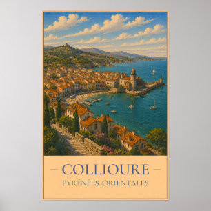 Collioure, Frankreich – Vintage-Reiseposter Poster