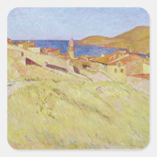 Collioure Landschaft Quadratischer Aufkleber