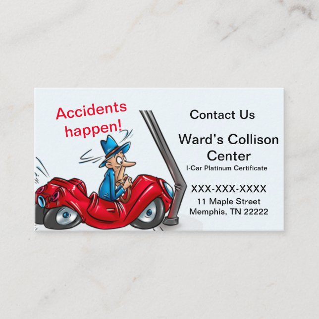 Collision Center Car Repair Business Card Visitenkarte (Vorderseite)