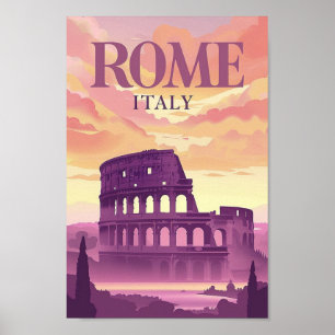 Colloseum Rom Italien Vintag Berühmter Reiseort Poster