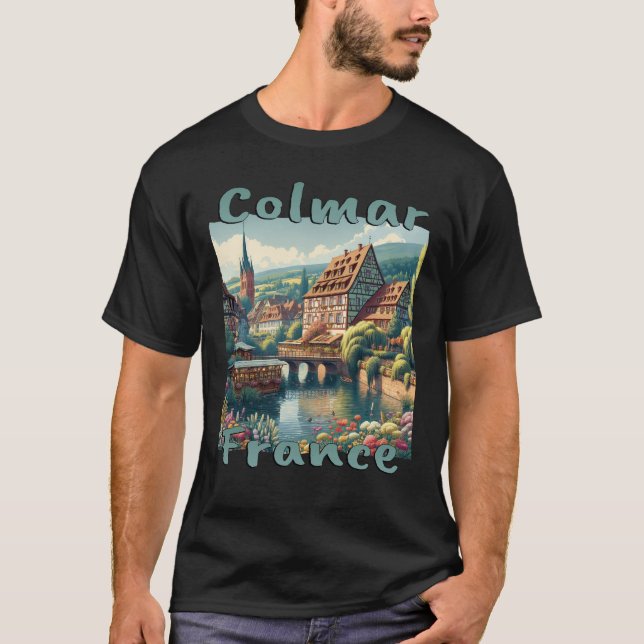 Colmar Altstadt Halbzeitshaus Blick Blick T-Shirt (Vorderseite)