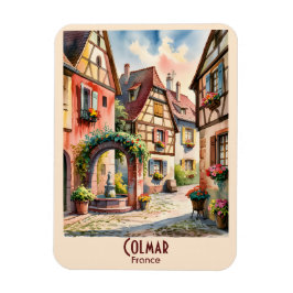 Colmar France Alsace Watercolor Travel Custom Text Magnet
